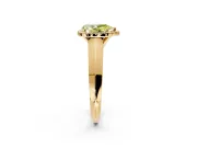 Halo Engagement Ring Setting for Fancy Yellow Pear-Shaped Center with Knife Ridge Cathedral Band and Prong Head in Yellow Gold