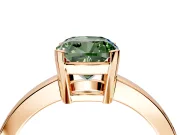 Solitaire Engagement Ring Setting for Fancy Green Cushion Cut Center with Plain Band and Flat Tab Prong Head in Rose Gold
