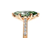 Solitaire Engagement Ring Setting for Fancy Green Marquise Center with Channel Accents and Prong Head in Rose Gold