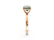 Solitaire Engagement Ring Setting for Fancy Green Princess Cut Center with Fine Wire Band and Prong Head in Rose Gold