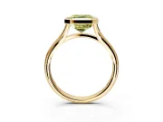 Solitaire Engagement Ring Setting for Fancy Yellow Asscher Cut Center with V Split Shank and Bezel Head in Yellow Gold