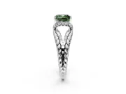 Halo Engagement Ring Setting for Fancy Green Cushion Cut Center with Rope Twist Split Shank and Prong Head in Platinum