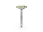 Solitaire Engagement Ring Setting for Fancy Yellow Marquise Center with Shared-Prong Accents and Prong Head in Sterling Silver