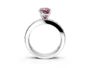 Solitaire Engagement Ring Setting for Fancy Pink Radiant Cut Center with Channel-Set Accents and Prong Head in Platinum