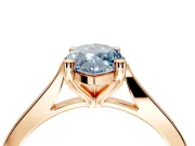 Solitaire Engagement Ring Setting for Fancy Blue Marquise Center with Tapered Shoulders and Prong Head in Rose Gold