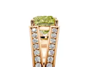Split Shank Engagement Ring Setting for Fancy Yellow Cushion Cut Center with Pave Split Shank and Prong Head in Rose Gold