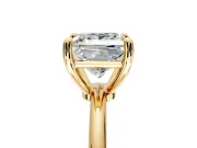 Minimalist Solitaire Engagement Ring Setting for Princess Cut Center with Thin Band and Prong Head in Yellow Gold
