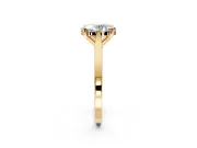 Solitaire Engagement Ring Setting for Oval Center with Tapered Shoulders and Prong Head in Yellow Gold
