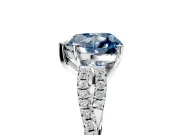Solitaire Engagement Ring Setting for Fancy Blue Heart-Shaped Center with Twisted Pave Split Shank and Prong Head in Sterling Silver