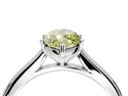 Solitaire Engagement Ring Setting for Fancy Yellow Marquise Center with Narrow Cathedral Band and Prong Head in Platinum