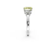 Solitaire Engagement Ring Setting for Fancy Yellow Radiant Cut Center with Marquise Flower Shoulders and Prong Head in Sterling Silver