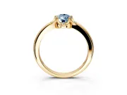 Floral Frame Engagement Ring Setting for Fancy Blue Pear-Shaped Center with Accent Clusters and Prong Head in Yellow Gold
