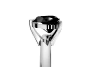 Solitaire Engagement Ring Setting for Fancy Black Heart-Shaped Center with Wire Band and Prong Head in Platinum