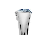 Tension Engagement Ring Setting for Fancy Blue Heart-Shaped Center with Wide Tapered Band and Tension Head in Sterling Silver