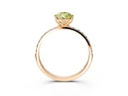 Solitaire Engagement Ring Setting for Fancy Yellow Pear-Shaped Center with Fine Pave Accents and Prong Head in Rose Gold