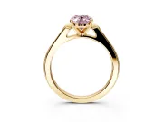 Solitaire Engagement Ring Setting for Fancy Pink Oval Center with Channel Accents and Prong Head in Yellow Gold