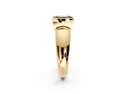 Tension Engagement Ring Setting for Fancy Green Emerald Cut Center with Wide Flat Band and Tension Head in Yellow Gold