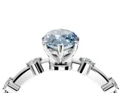 Solitaire Engagement Ring Setting for Fancy Blue Marquise Center with Bezel Station Band and Prong Head in Platinum