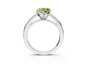 Solitaire Engagement Ring Setting for Fancy Yellow Heart-Shaped Center with Flat-Sided Plain Band and Prong Head in Sterling Silver
