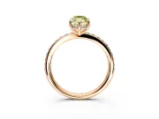 Solitaire Engagement Ring Setting for Fancy Yellow Marquise Center with Fine Pave Band and Prong Head in Rose Gold
