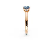 Solitaire Engagement Ring Setting for Fancy Blue Cushion Cut Center with Basket Rail and Prong Head in Rose Gold