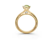 Solitaire Engagement Ring Setting for Fancy Yellow Marquise Center with Milgrain Cathedral Band and Prong Head in Yellow Gold
