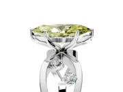 Solitaire Engagement Ring Setting for Fancy Yellow Marquise Center with Criss-Cross Accent Band and Prong Head in Platinum