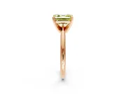 Solitaire Engagement Ring Setting for Fancy Yellow Asscher Cut Center with Knife Ridge Band and Claw Prong Head in Rose Gold