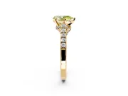 Solitaire Engagement Ring Setting for Fancy Yellow Pear-Shaped Center with Crossover Accents and Prong Head in Yellow Gold