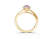 Solitaire Engagement Ring Setting for Fancy Pink Marquise Center with Basket Rail and Prong Head in Yellow Gold