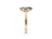 Solitaire Engagement Ring Setting for Fancy Blue Marquise Center with Narrow Cathedral Band and Prong Head in Yellow Gold