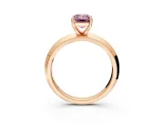 Solitaire Engagement Ring Setting for Fancy Pink Emerald Cut Center with Wide Knife Ridge Band and Prong Head in Rose Gold