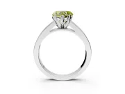 Solitaire Engagement Ring Setting for Fancy Yellow Heart-Shaped Center with Princess Cut Channel Band and Prong Head in Platinum
