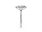 Solitaire Engagement Ring Setting for Marquise Center with Plain Twisted Rope Band and Prong Head in Platinum