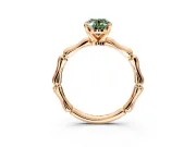 Solitaire Engagement Ring Setting for Fancy Green Oval Center with Bamboo Band and Prong Head in Rose Gold