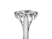 Solitaire Engagement Ring Setting for Oval Center with Cathedral Band and Prong Head in Platinum