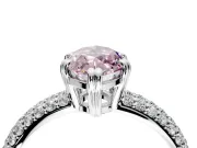 Solitaire Engagement Ring Setting for Fancy Pink Marquise Center with Multi-Row Pave Accents and Basket Head in Sterling Silver