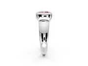 Solitaire Engagement Ring Setting for Fancy Pink Cushion Cut Center with Wide Band and Bezel Head in Platinum