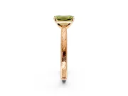 Solitaire Engagement Ring Setting for Fancy Yellow Emerald Cut Center with Engraved Milgrain Band and Prong Head in Rose Gold