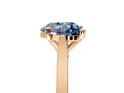 Solitaire Engagement Ring Setting for Fancy Blue Heart-Shaped Center with Tapered Shoulders and Prong Head in Rose Gold