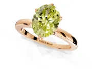 Solitaire Engagement Ring Setting for Fancy Yellow Oval Center with Plain Band and Tulip Prong Head in Rose Gold