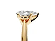 Solitaire Engagement Ring Setting for Pear-Shaped Center with Knife Ridge Band and Claw Prong Head in Yellow Gold