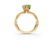 Solitaire Engagement Ring Setting for Fancy Yellow Heart-Shaped Center with Marquise Panel Band and Prong Head in Yellow Gold