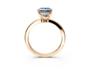 Solitaire Engagement Ring Setting for Fancy Blue Princess Cut Center with Plain Band and Tulip Prong Head in Rose Gold