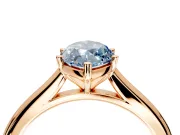 Solitaire Engagement Ring Setting for Fancy Blue Marquise Center with Narrow Cathedral Band and Prong Head in Rose Gold