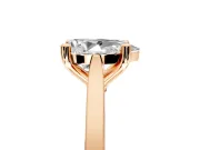 Solitaire Engagement Ring Setting for Pear-Shaped Center with Tapered Shoulders and Prong Head in Rose Gold