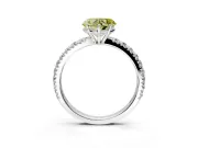 Solitaire Engagement Ring Setting for Fancy Yellow Heart-Shaped Center with Large Accent Band and Prong Head in Platinum