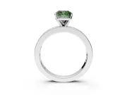 Solitaire Engagement Ring Setting for Fancy Green Cushion Cut Center with Channel Baguette Band and Prong Head in Platinum