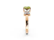Floral Engagement Ring Setting for Fancy Yellow Cushion Cut Center with Marquise Cluster Shoulders and Prong Head in Rose Gold