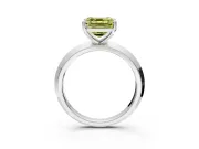 Solitaire Engagement Ring Setting for Fancy Yellow Asscher Cut Center with Wide Knife Ridge Band and Prong Head in Platinum